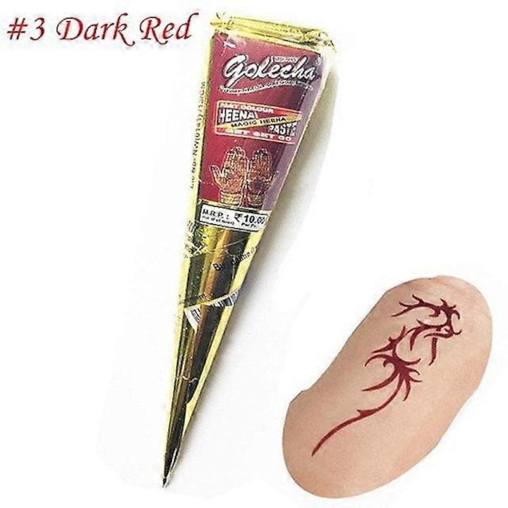Con de vopsea henna naturala  set de 1  rosu  25g  14x2.5cm