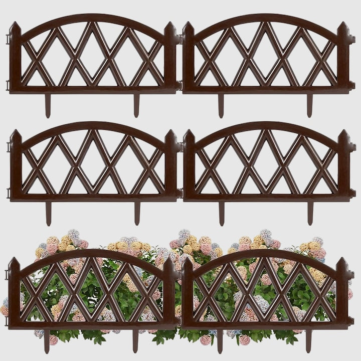 Set De 6 De Borduri De Gazon De Gradina  300x30 cm  Plastic  Maro