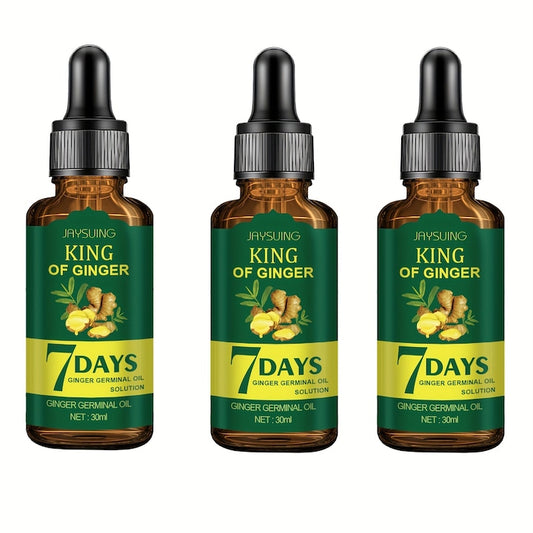 Set 3 seruri cu ulei germinal de ghimbir pentru cresterea parului  Jaysuing  30 ml