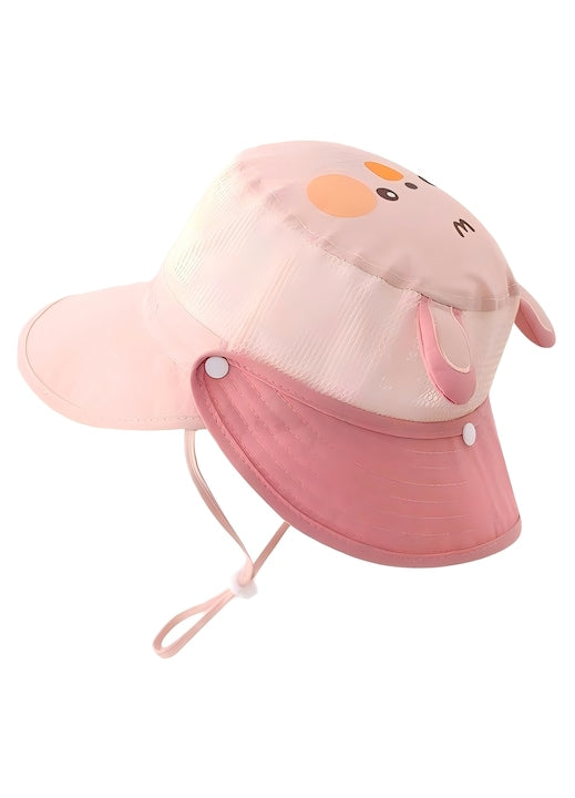 Omelivon - Sun Hat for Pink Cute Cartoon Model 2 Brims – one fixed front, one detachable that can be attached at the back Anti-UV Breathable