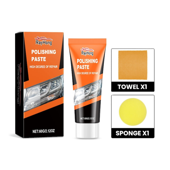 Crema de reconditionare a farurilor auto Rayhong  crema de curatare a prafului si stralucirii  crema de ingrijire a lustruirii galbene  2 buc