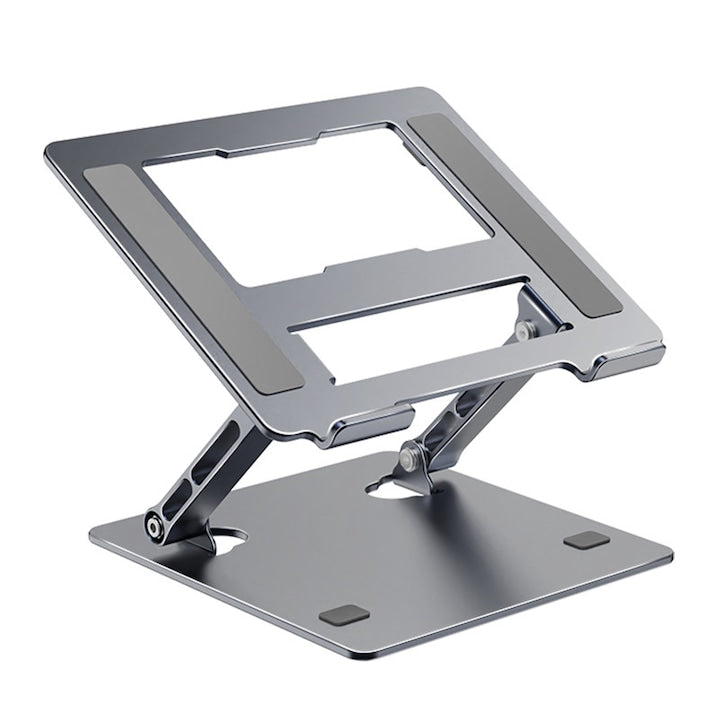 Suport laptop  Rqiurpn  ajustabil  foldabil  Portabil  Anti-Alunecare  Stabil pe birou  Pana la 10 kg  Compatibil MacBook  Tableta  culoare argintiu