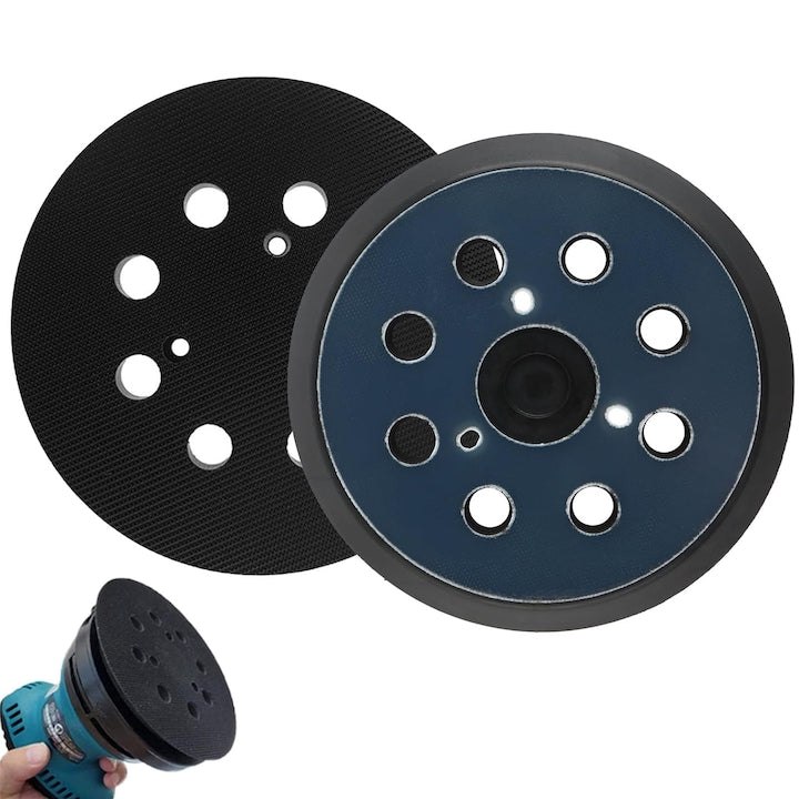 Set of 2 Sanding Pads 125mm Hggzeg Replacement Pad Replacement Disc 5 inch 8-Hole Durable Easy to Install Ergonomic Design For Sander Pu 32mm Black/Blue