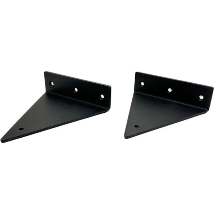 Set 2 console raft triunghiulare  otel  negru mat  2.7x14x13cm  capacitate 60kg
