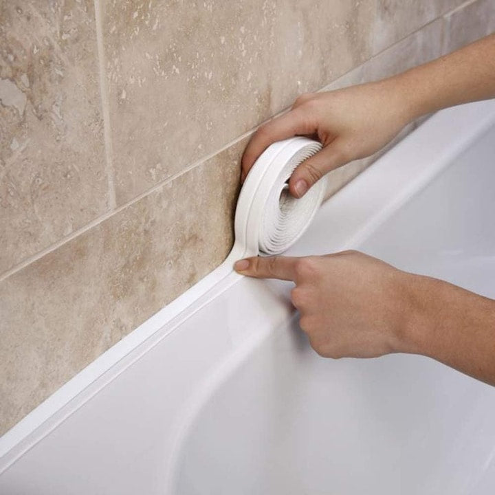 Waterproof sealing tape for bathroom and kitchen, PVC, white, 3.2m x 3.8cm