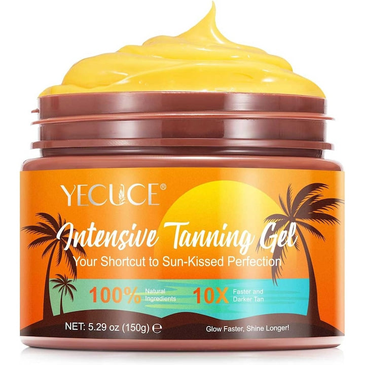 Gel de Bronzare Intensiv  Premium  Pentru Bronz de 10 ori mai rapid  Efect Intensificator  Ingrediente 100% Naturale  150 g