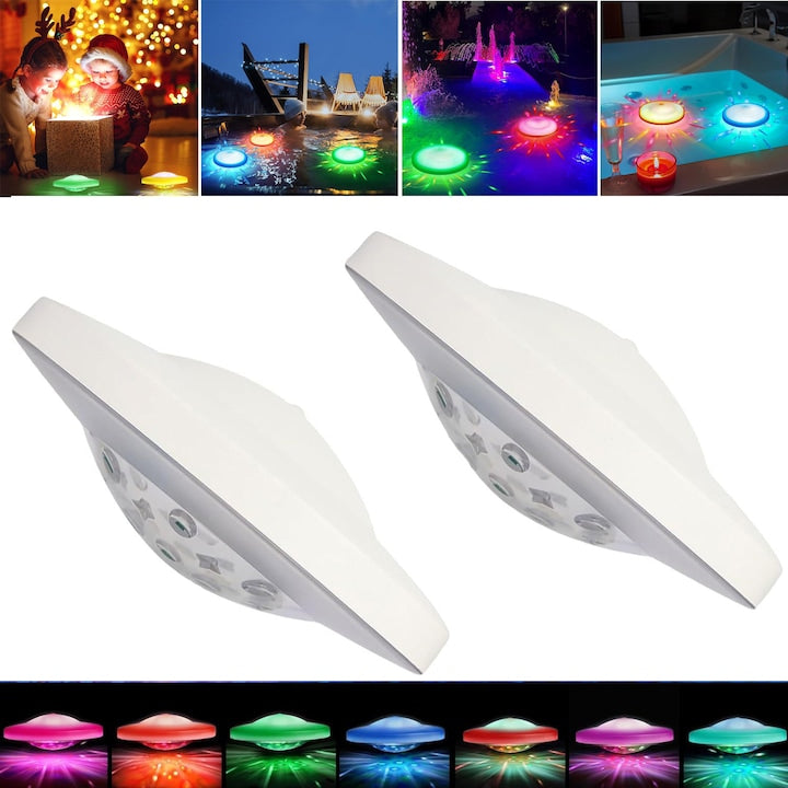 Lumina Plutitoare Pentru Piscina  Pachet De 2  LED Impermeabil IP67  Lumini RGB Pentru Cada Cu Hidromasaj Si SPA  4 Moduri  Culori Asortate  Functionare Cu Baterii  Pentru Decor De Piscina  Petrecere