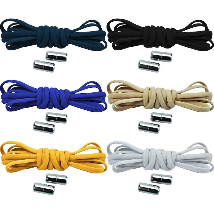 Set 6 sireturi elastice cu sistem NO TOUCH  cu capsula metalica  endurance sports  Multicolor