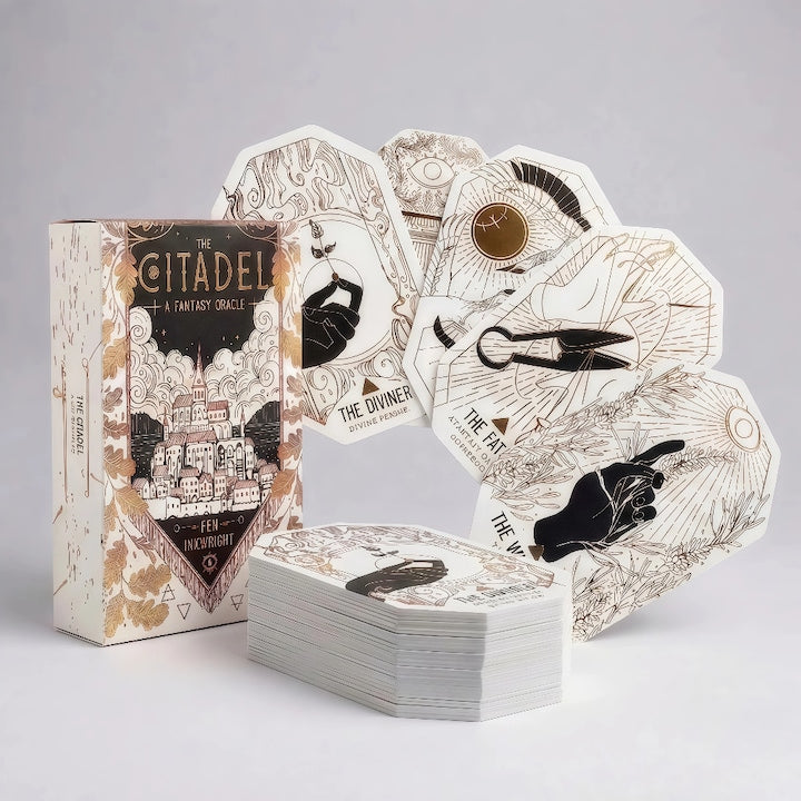 Carti oracol Tarot octogonale neregulate  joc masa divinatie intuitive textura premium  carti ghicit Oracle Cards interior  10x7x2cm  150g