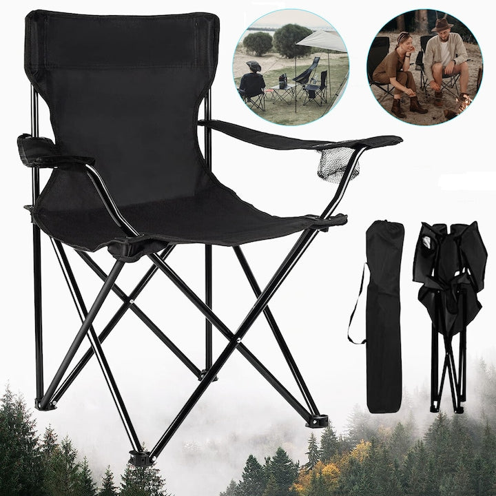 Scaun de camping pliabil  portabil  versatil  taburet cu sezut si spatar cu pernute  pentru drumetii  pescuit  plaja  alpinism  cu geanta transport inclusa