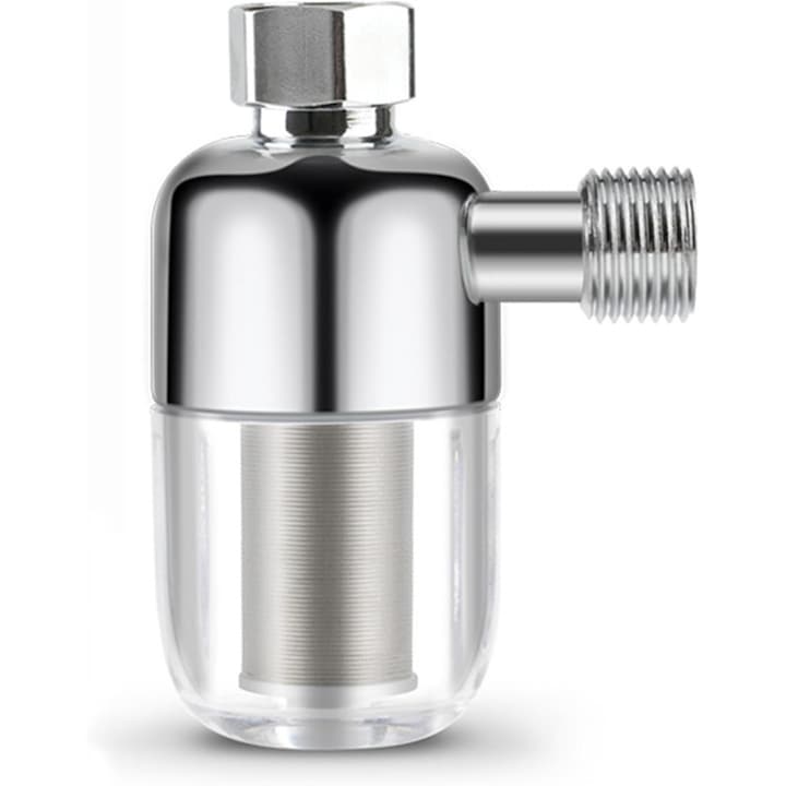 Filtru de apa profesional pentru robinet  bucatarie sau baie  montat pe chiuveta  40 microni  elimina impuritatile  compatibil cu masina de spalat vase si rufe  crom argintiu  Filtru Chiuveta Ultrafiltrare