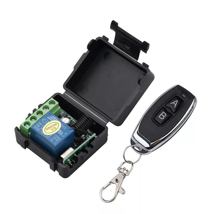 Kit releu cu telecomanda  RF 433 Mhz  12V  10A pentru usa automata  LED  control acces
