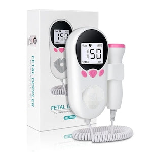 Monitor Fetal Doppler Pentru Gravide  Monitorizare Functii Vitale Fat  Detectare puls  LCD  Alb/Roz