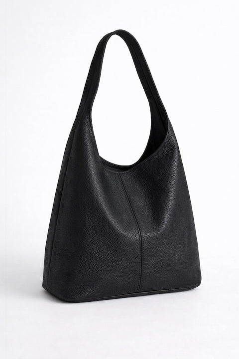 OEM - Women's Hobo Bag, Genuine Leather, Large, Casual, Black, 45 x 32.5 x 17, 12 interest-free installments