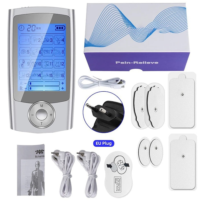 Aparat De Masaj Cu Electrostimulare Pentru Fizioterapie si Electroterapie  Omelivon  Stimulator Dual Channel  16 Moduri  20 Niveluri de Intensitate  pentru Ameliorarea Durerii si Relaxare Musculara