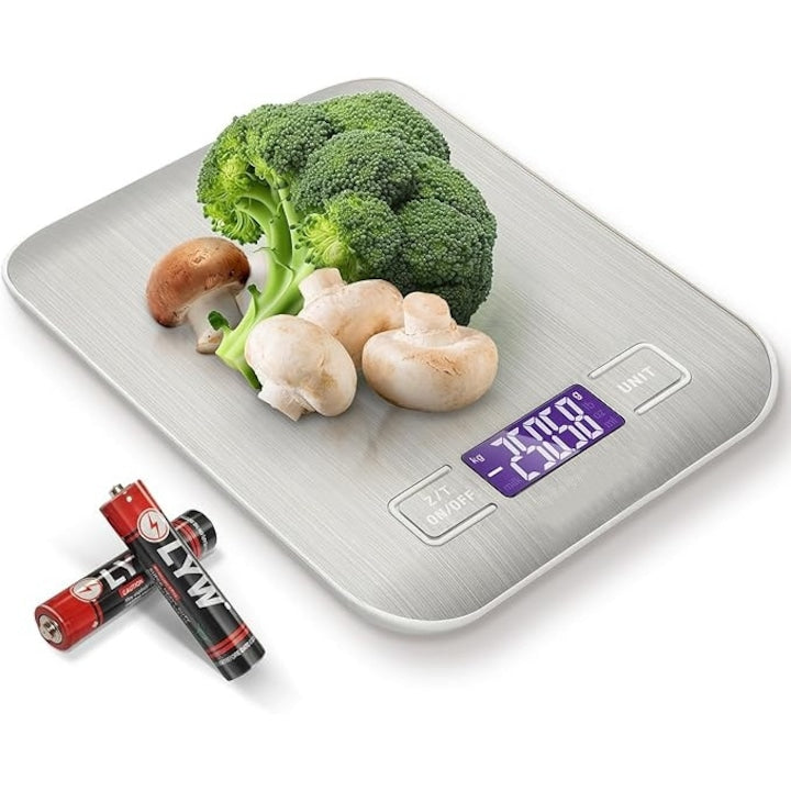 Wacorresi Kitchen Scale, Digital Electronic Scale, Portable, High Precision, 1g/0.1 oz Accuracy, Professional, Precision, TARE Function, 5kg, Waterproof, LCD Display, Silver