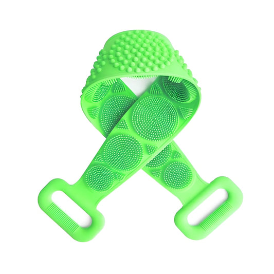 Perie de Baie din Silicon pentru Spalat Spate  Scrub si Masaj  cu Striatii pe Ambele Fete  Moale  Fina la Atingere  Verde  Neo™