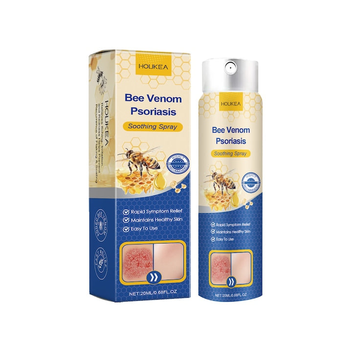 Spray pentru tratamentul psoriazisului cu venin de albine  spray pentru ameliorarea psoriazisului  amelioreaza eficient mancarimea  spray delicat pentru ingrijirea pielii delicate  pentru toate tipurile de piele