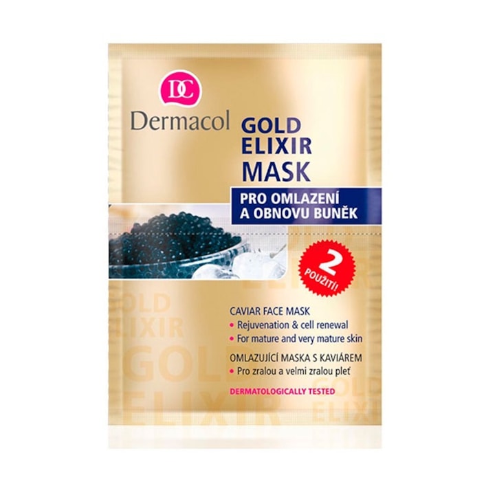 Masca faciala Dermacol Gold Elixir 2x8 g