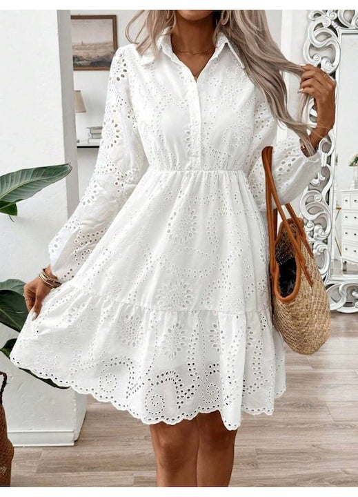 OEM - Women's white lace midi baby doll dress XL 12 installments with 0% interest