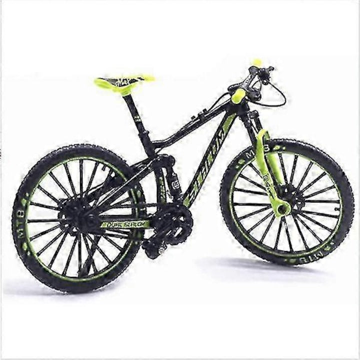 Bicicleta montana pentru copii  neagra si verde  cadru durabil  sistem de suspensie avansat