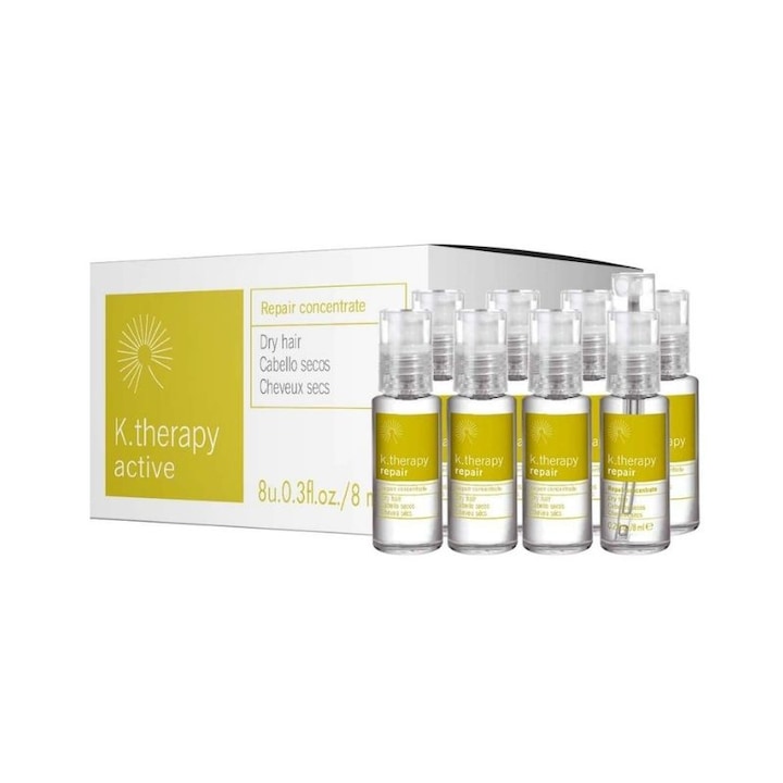 Set 8 buc x 8 ml ser concentrat pentru parul uscat  Lakme  K.Therapy - Repair Shock concentrate
