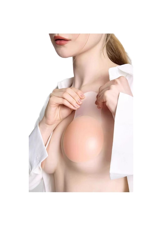 Sutien autoadeziv  Push-Up  fara bretele  reutilizabil  bej  C-D EU