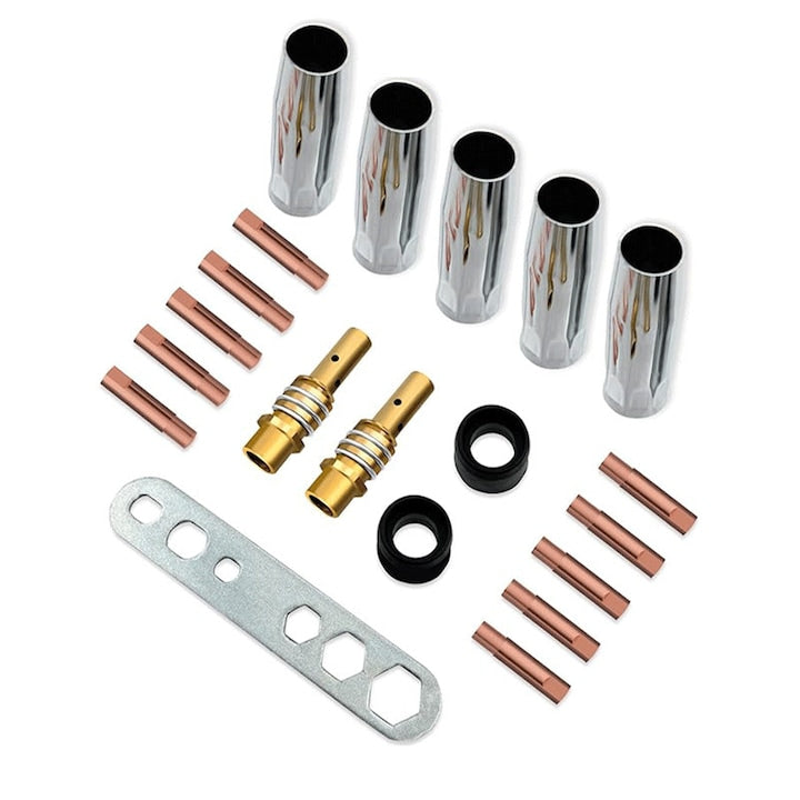 Set accesorii sudura MIG/MAG  20 piese  Cupru  150A  Argintiu