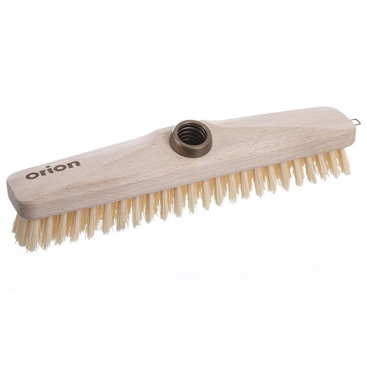 Broom Head Orion 27.5x4.5x6 cm Made of Beech Wood and Plastic Durable and Resilient Bristles Universal Thread for Handle Mounting Large Cleaning Surface Beige