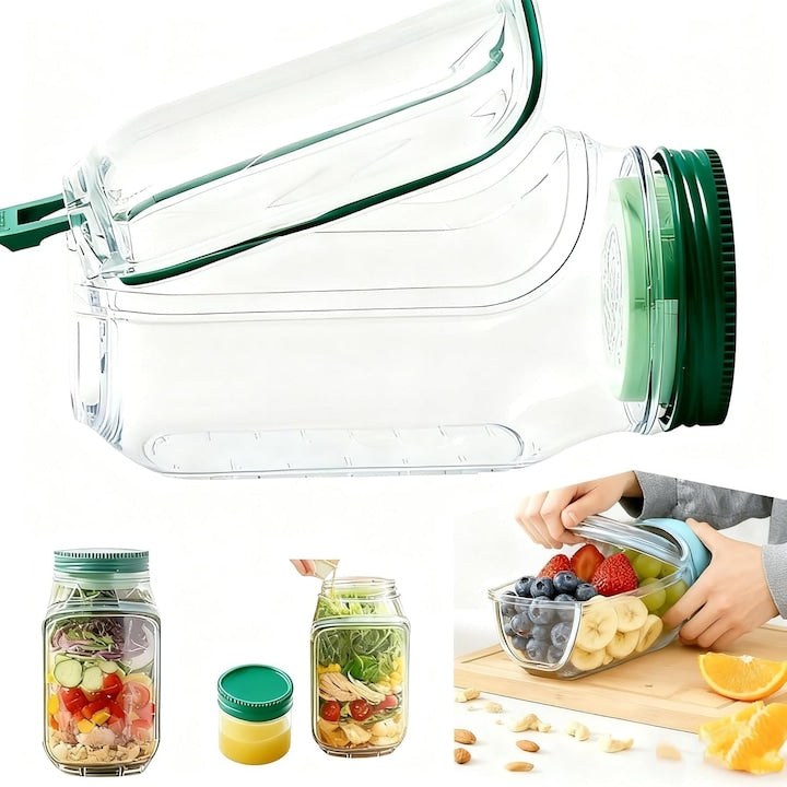 Airtight Food Container Reusable Picnic Lunch Salad Container 1L BPA-Free