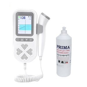 Monitor Fetal Doppler Pentru Gravide  Vixev  Monitorizare Functii Vitale Fat  Intrauterin  Ecran Color LCD  Detectarea Batailor Inimii  Detectare Puls bebelus  Gel Inclus  Alb/Gri