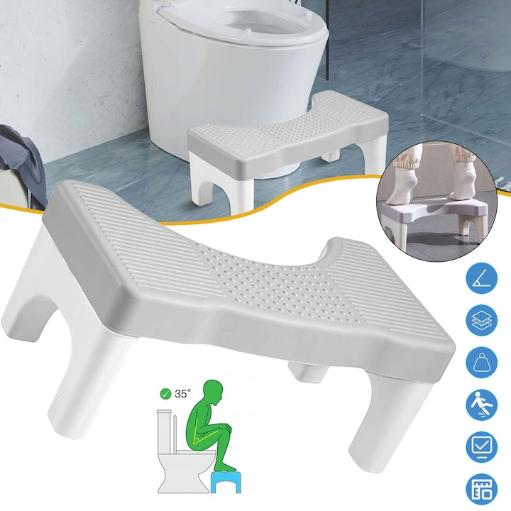 Squat Toilet Stool Portable Plastic Potty Stool for Adults Children Non-Slip Bathroom Step Stool Ergonomic Squat Toilet Stool Toilet Footrest