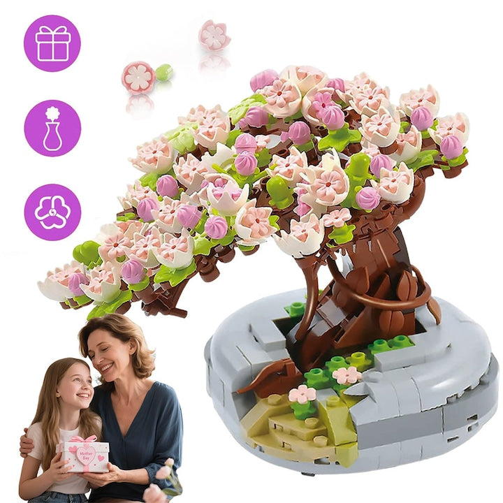 Jucarii De Constructie Cu Flori De Cires  Seturi De Constructie Cu Colectie Botanica De Bonsai  Plante Si Flori DIY Pentru Decorarea Casei  Jucarie De Constructie Cu Caramizi Pentru Copii Si Adulti