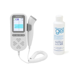 Monitor Fetal Doppler  Invincio  Pentru Monitorizare Functii Vitale Fat Intrauterin  Zero Radiatii  Gel Ultrasunete Inclus  Monitorizare Functii Vitale Fat  Ecran Color LCD  Detectarea Batailor Inimii  Puls bebelus  culoare Alb/Gri