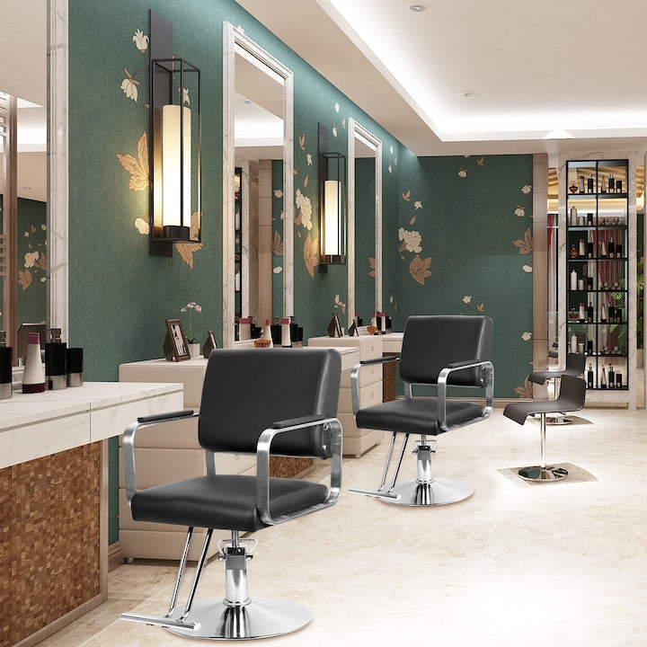 YANYXR Barber Chair, adjustable, ergonomic, black, 93x47x53cm