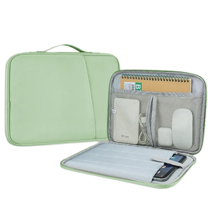 Husa de protectie pentru tableta  ZOUN  11 inch  impermeabila/rezistenta la socuri  rezistenta la abraziune  cu mai multe compartimente de depozitare  capacitate mare  material nailon  verde