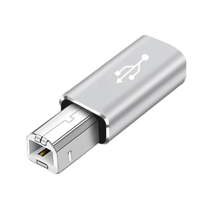 USB-C to USB-B MIDI Metal Adapter for Printers, Controllers, and Musical Instruments