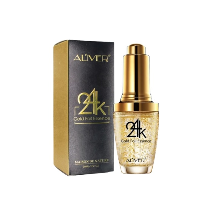 Ser cu aur 24K Aliver  hidratant  antirid  colagen  acid hialuronic  revitalizant  30ml