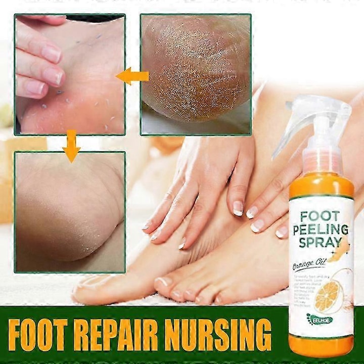 Spray exfoliant pentru picioare 100ml  esenta de portocala  tratament pentru piele moarta  ingrijire picioare
