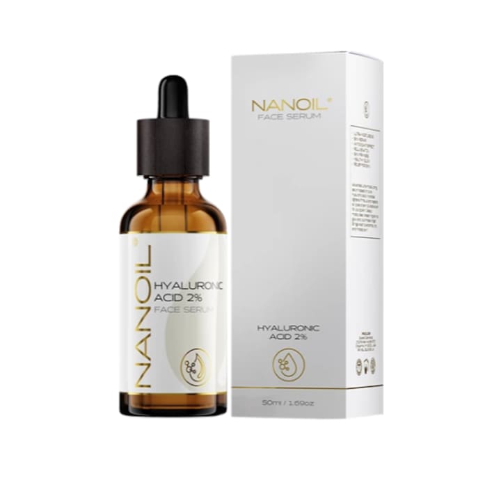 Nanoil Hyaluronic Acid 2% Face Serum ser cu efect iluminator 50 ml