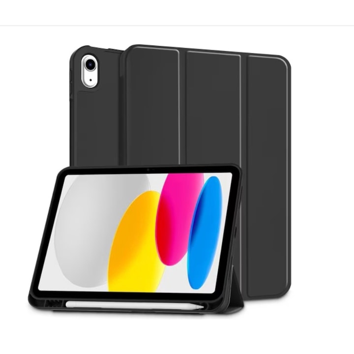 Tablet case for iPad 10 10.9-inch (2022), with sleep/wake function and stand function, Black