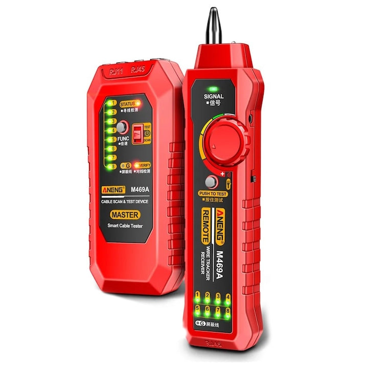 Tester de retea M469A cu cable Tracker  detector de cablu de retea  detector de cablu multifunctional  tester anti-interferente  gasiti punctul rupt al cablului de retea si verificati cablul