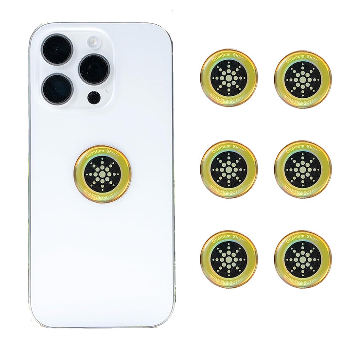 Set de Stickere Anti-Radiatii  TREXORA  6 Stickere Blocare Radiatii  Forma de Floarea Soarelui  Aurii