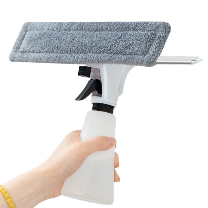 Stergator de Geamuri  Fantasy  3 in 1  Racleta  Laveta Detasabila  Sticla cu Pulverizator  26 x 24 x 8 CM  Sticla de apa de 200 ml  set complet de curatare  Ideala pentru Geamuri  Oglinzi si Masini  Multifunctional