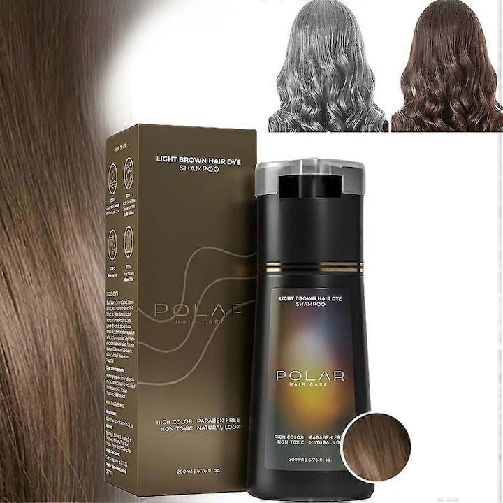 Sampon de par colorant  light brown  250ml  set multifunctional pentru par si barba  Polar