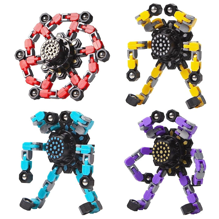 Set 4 Jucarii interactive pentru copii  Deformare rotatie Giroscop  ABS  3 ani+  Multicolor