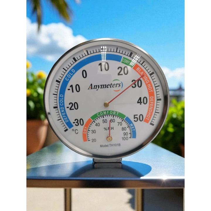 Termometru & Higrometru Analogic cu Indicator de Confort  VisionXXI  13 cm  pentru Masa sau Perete
