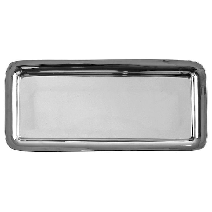 Tava Dreptunghiulara  Orion  40x18x2 cm  Otel  Rezistenta La Daune Mecanice  Ideala Pentru Servire  Fabricata Din Otel Inoxidabil De Inalta Calitate  Argintie