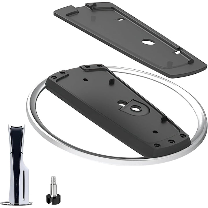 Stand Vertical pentru PlayStation 5  PlayStation 5 Slim si PlayStation 5 Pro  cu pad antiderapant si surub  Negru