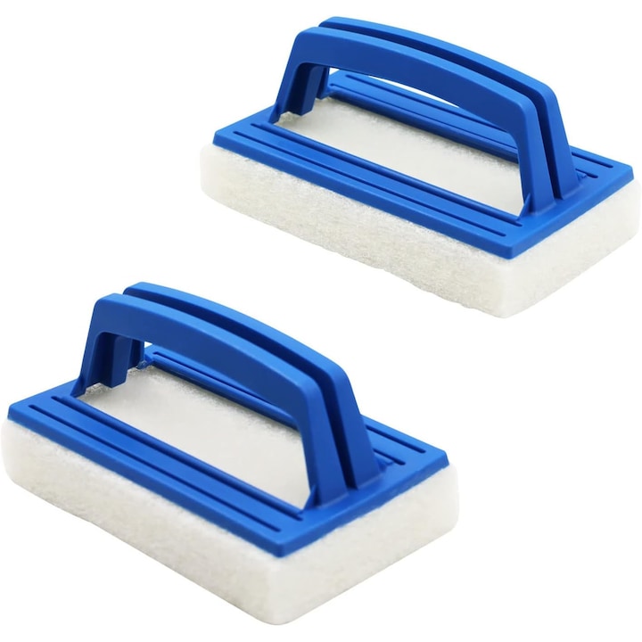 Set 2 perie piscina  din burete  pentru curatat linia apei  albastru